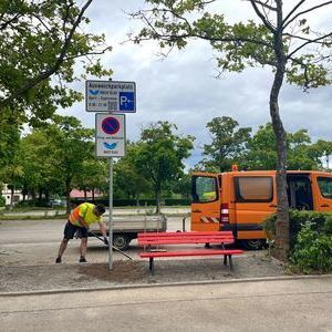 Beschilderung Haltebucht f�r Ausweichparkplatz